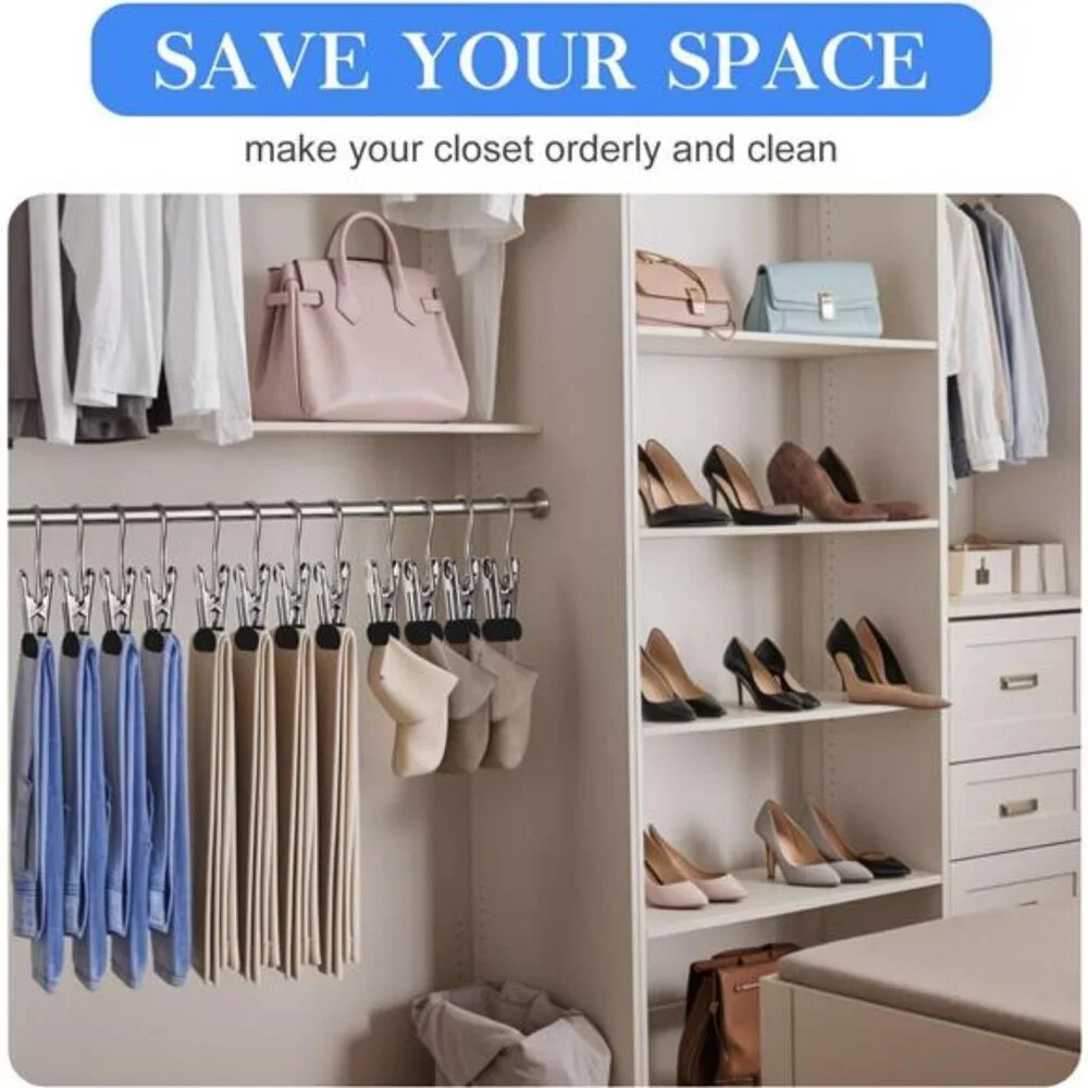 Heavy duty clothes hanger clips stainless steel laundry hooks closet organizer s